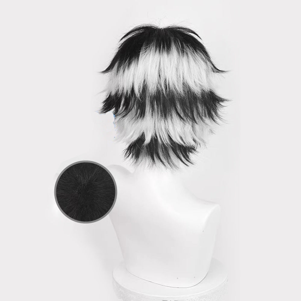 SAKUMETA KOTARO BOKUTO Black and White Cosplay Wig with Short Hair