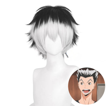 SAKUMETA KOTARO BOKUTO Black and White Cosplay Wig with Short Hair