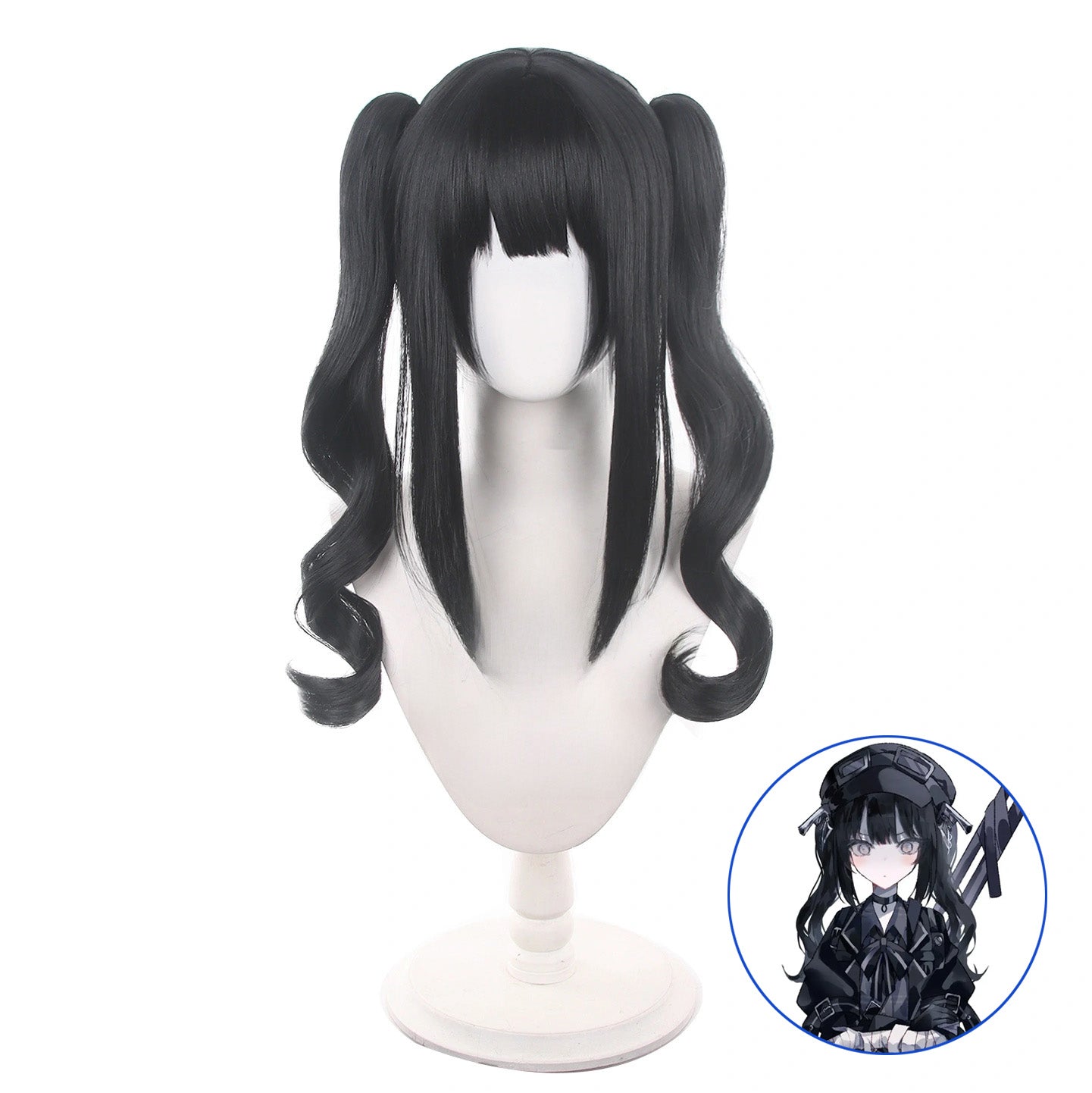 SAKUMETA KUROBE NANOKAHEIS Black Cosplay Wig with Twin Tails