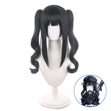 SAKUMETA KUROBE NANOKAHEIS Black Cosplay Wig with Twin Tails