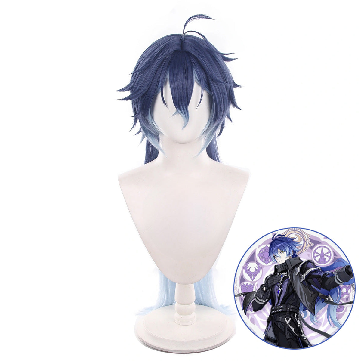 SAKUMETA KYRYLL CHUDOMIROVICH FLINS Deep & Light Blue Long Cosplay Wig