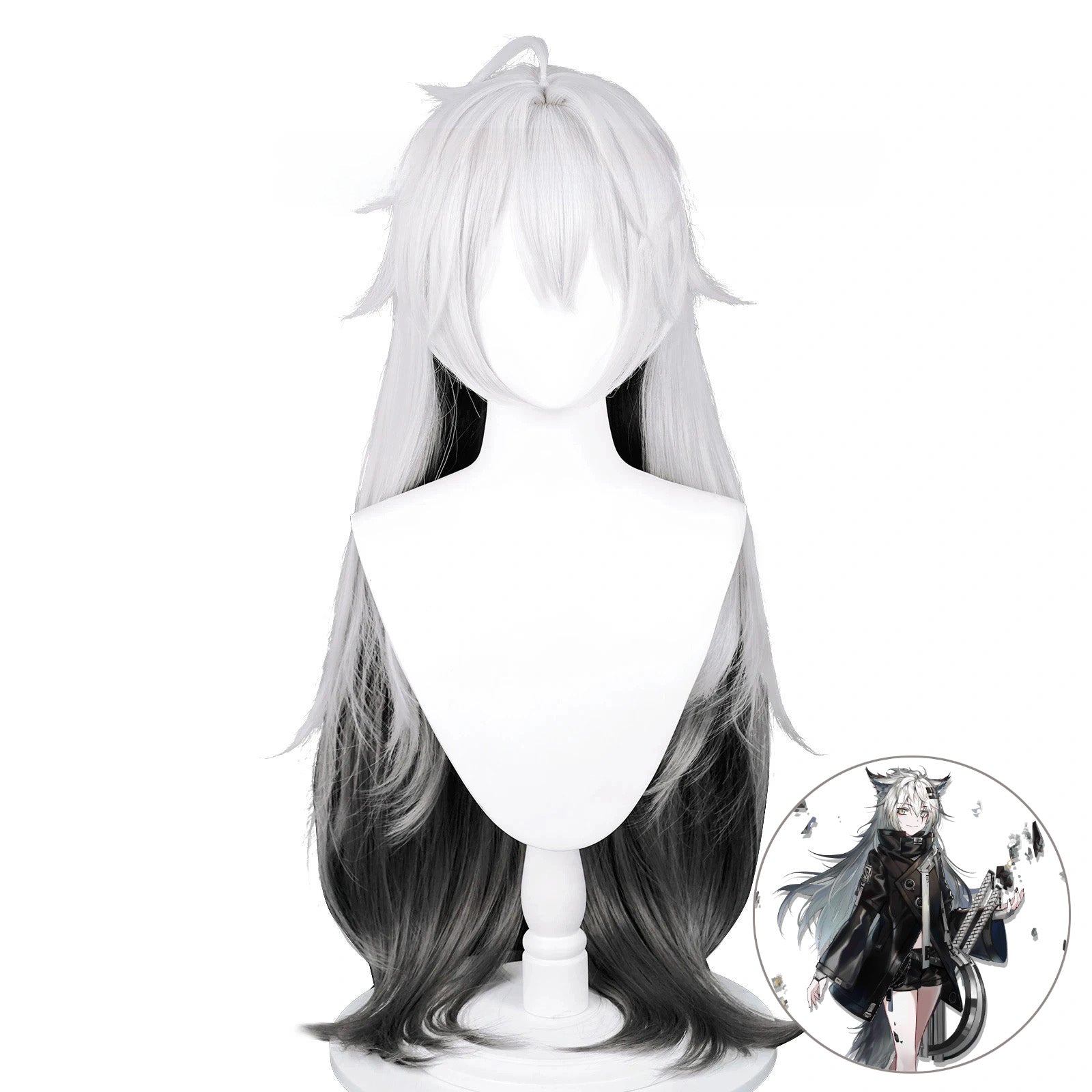 SAKUMETA LAPPLAND Black and White Gradient Long Cosplay Wig