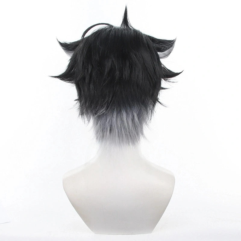 SAKUMETA LEOSLEY/Wriothesley Black and Grey Short Cosplay Wig