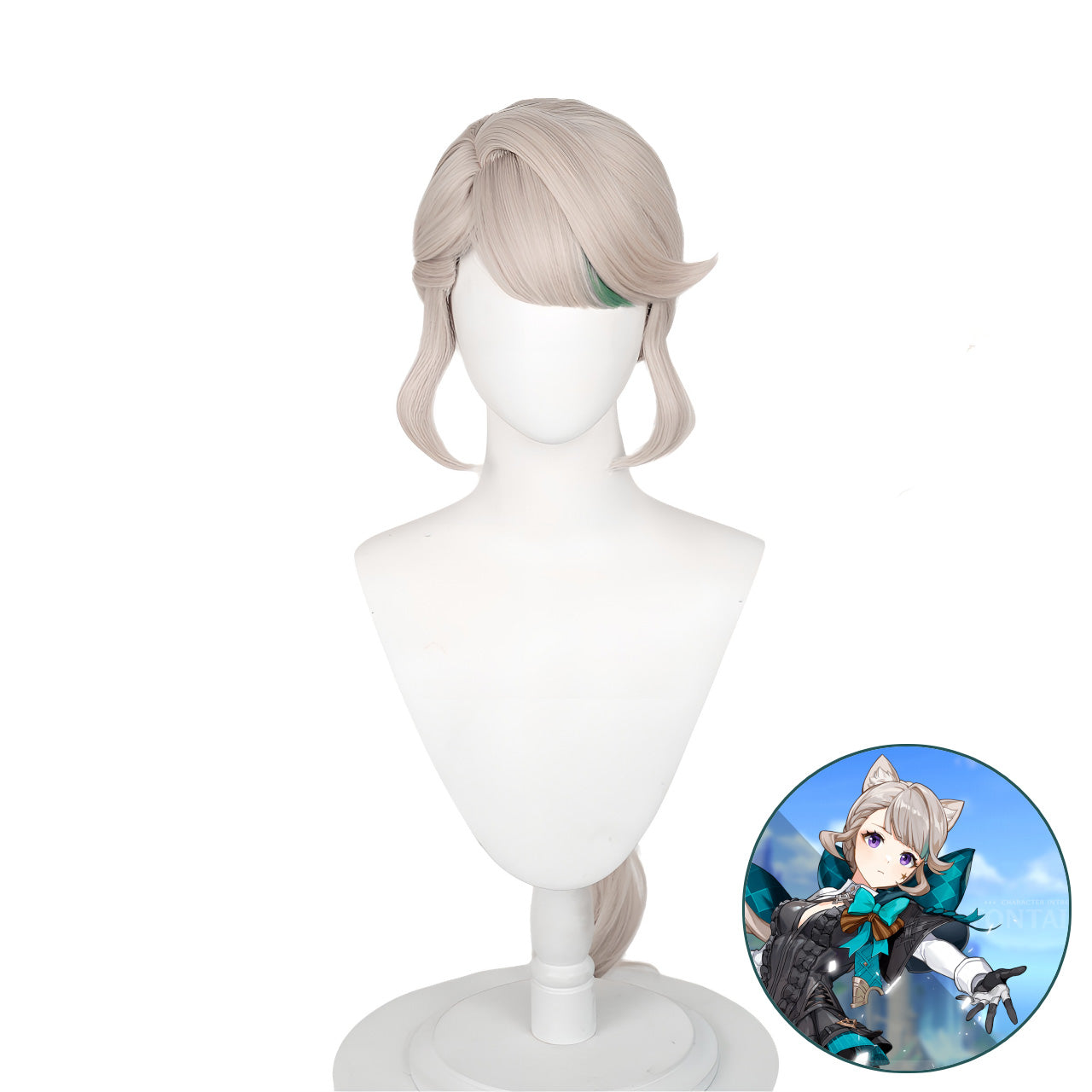 SAKUMETA LYNETTE Grey Cosplay Wig with Long Ponytail