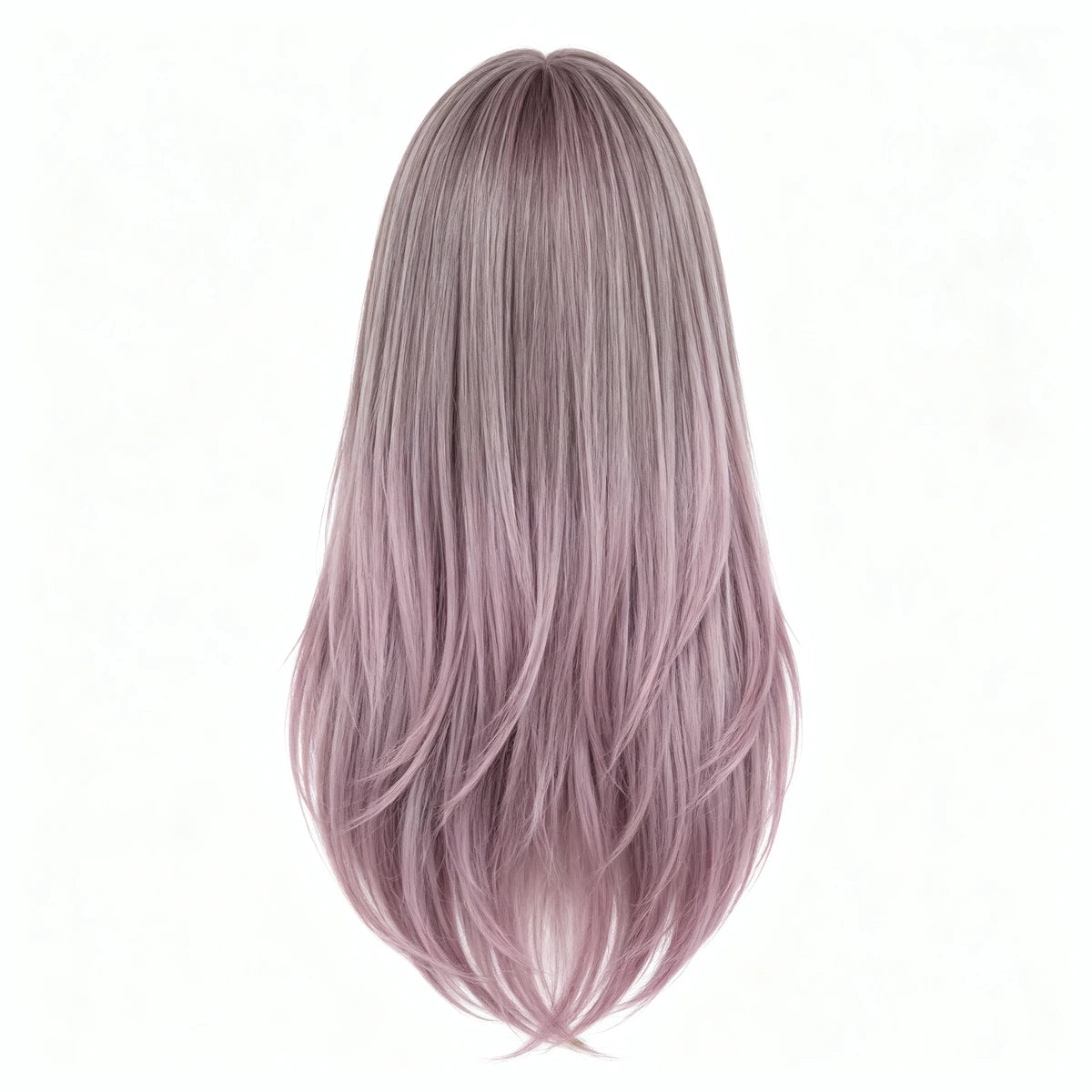 SAKUMETA Long Straight Hair with Curtain Bangs Daily Wig