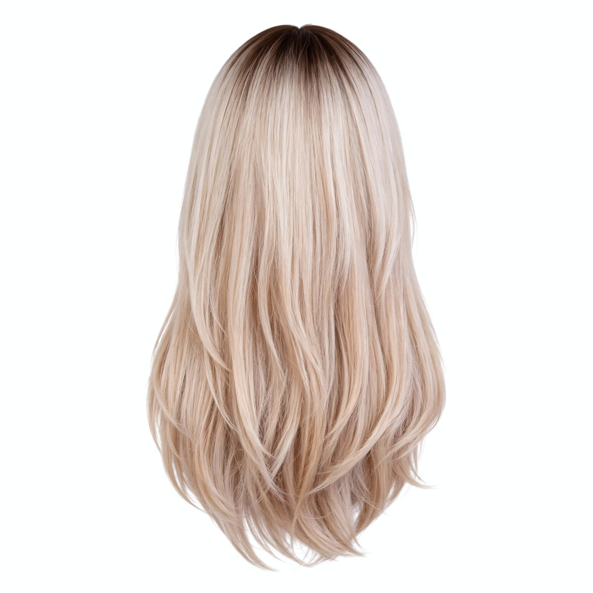 SAKUMETA Long Straight Hair with Curtain Bangs Daily Wig