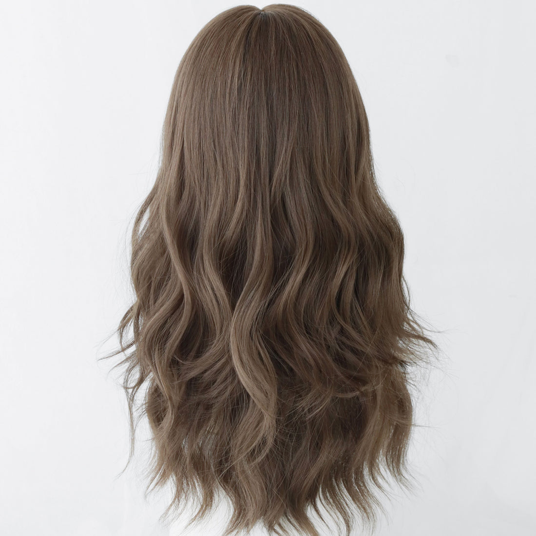 SAKUMETA Light Brown Wavy Wig with Bang