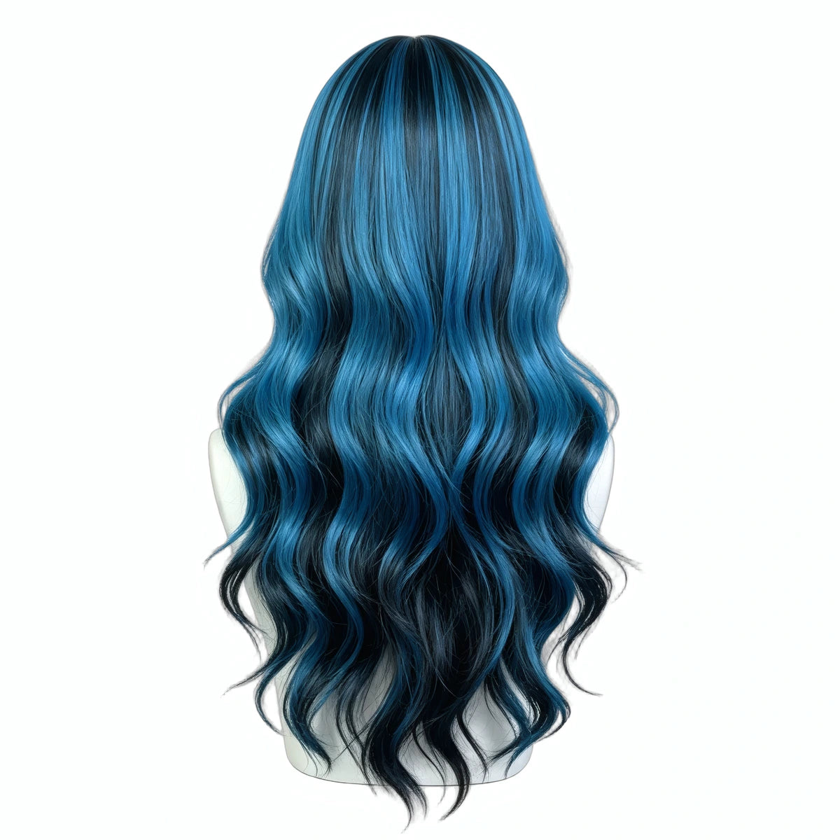 SAKUMETA Long Curly Hair with Blunt Bangs Daily Wig
