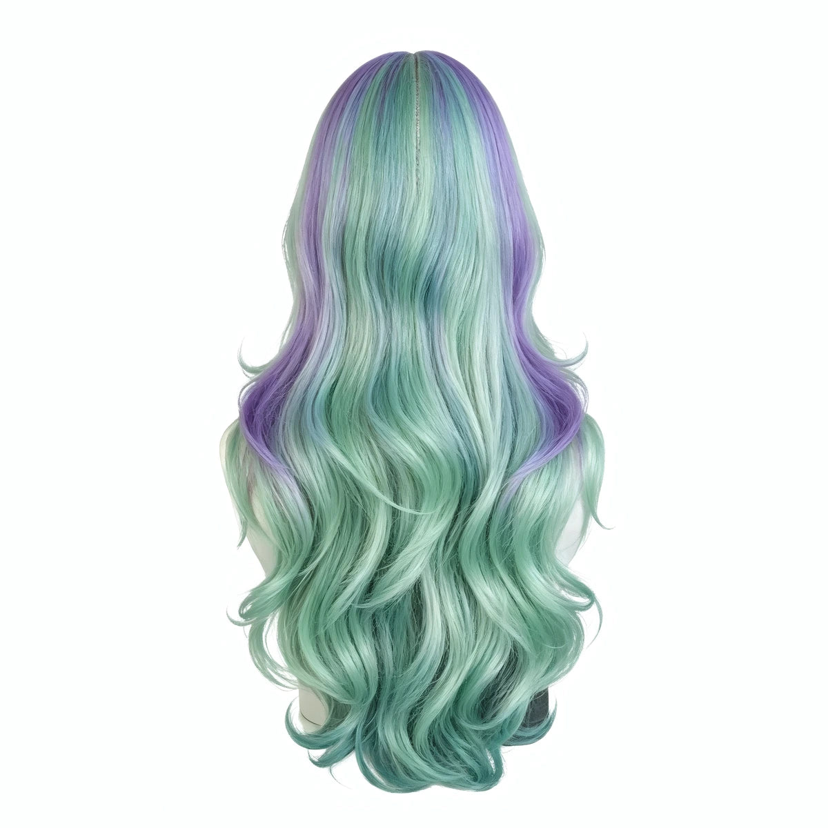 SAKUMETA Long Curly Hair with Blunt Bangs Daily Wig