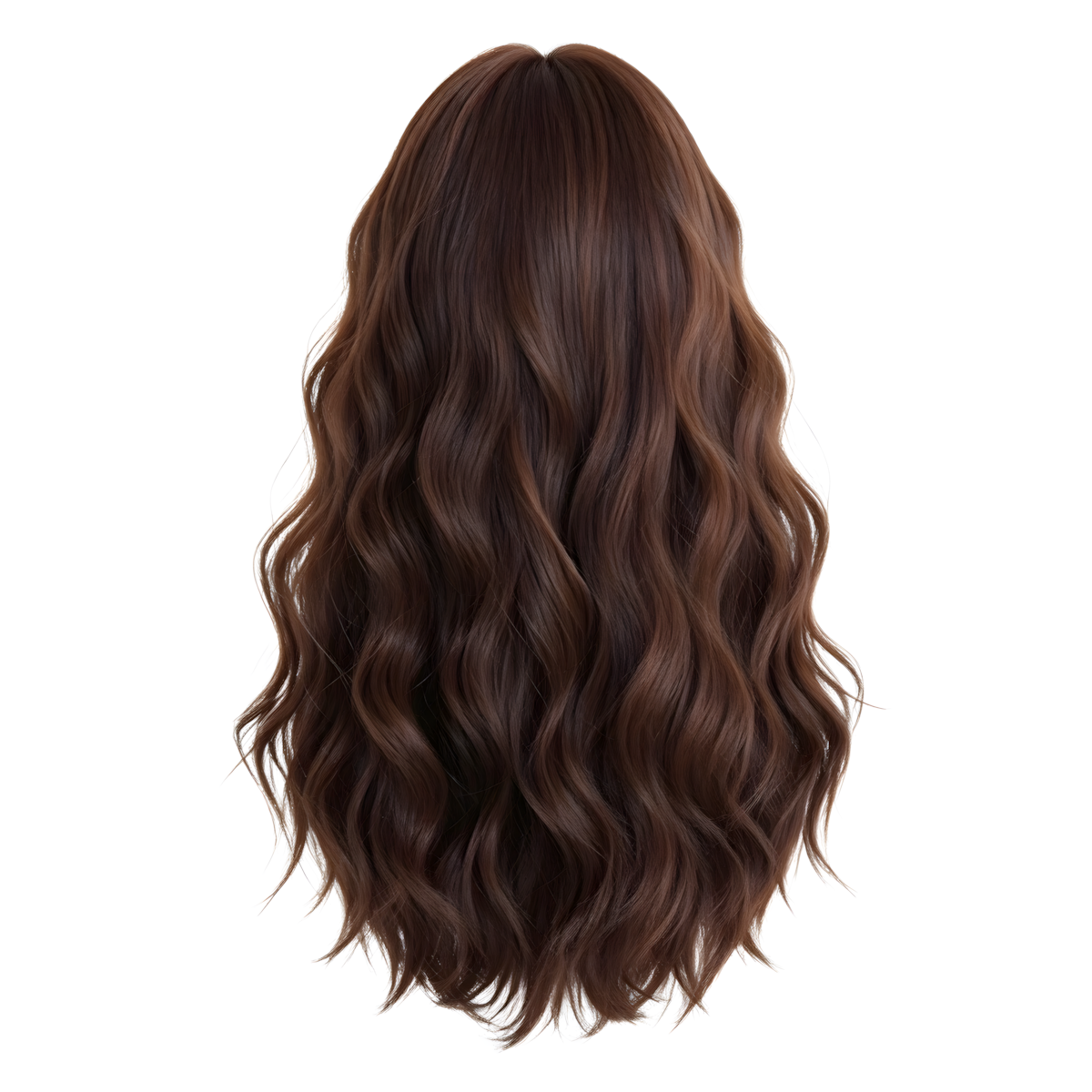 SAKUMETA Long Wavy Hair with Curtain Bangs Daily Wig