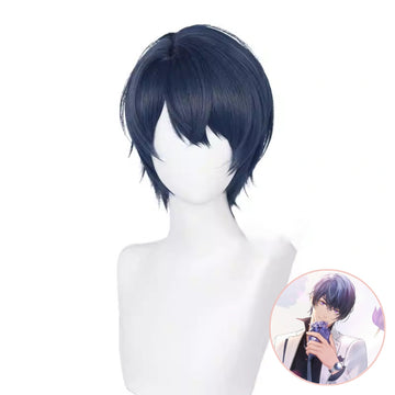 SAKUMETA MARIUS VON HAGEN Dark Blue Short Cosplay Wig