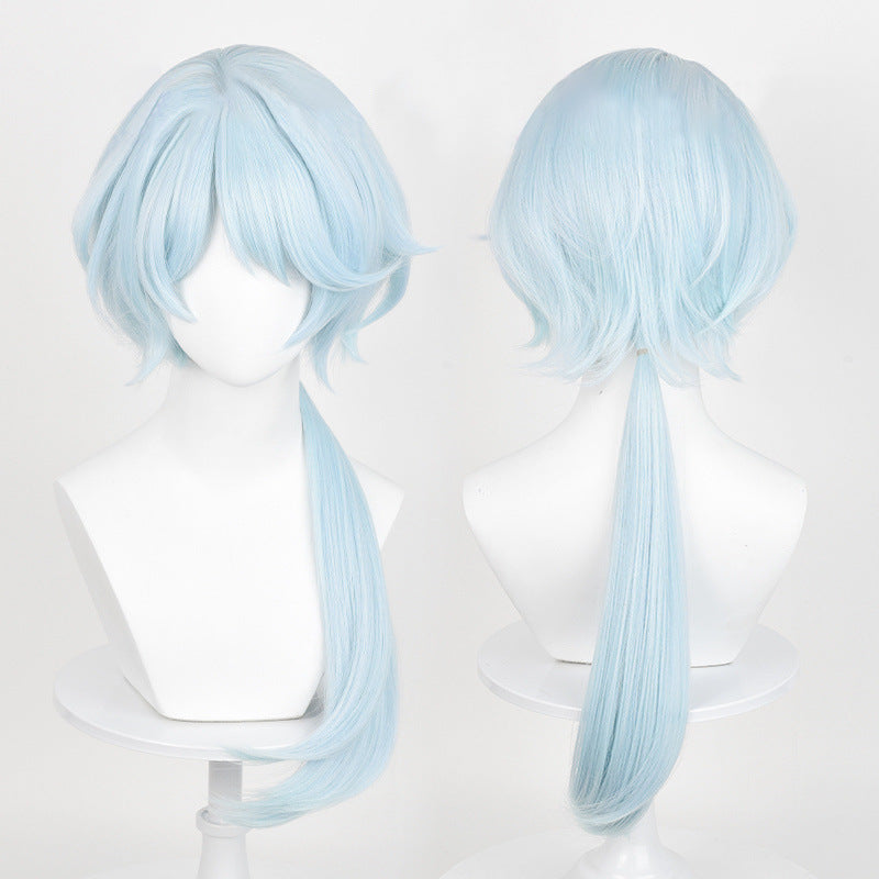 SAKUMETA MIKHAIL CHAR LEGWORK Ice Blue Long Cosplay Wig