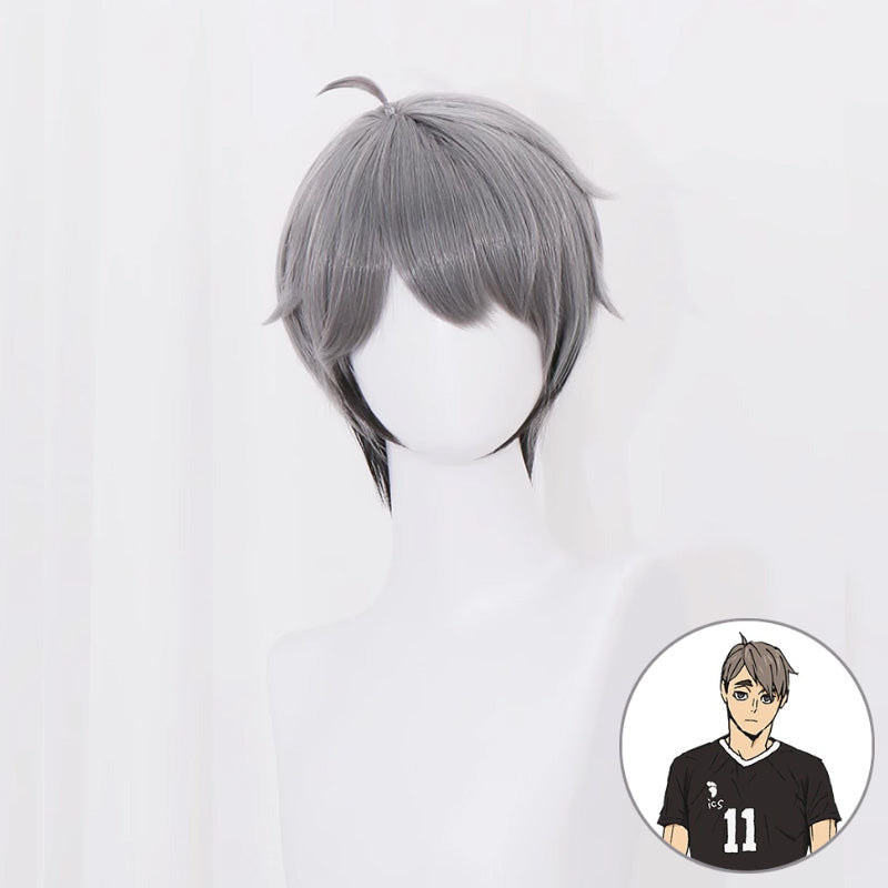 SAKUMETA MIYA OSAMU / MIYA ATSUMU Black Cosplay Wig with Short Hair