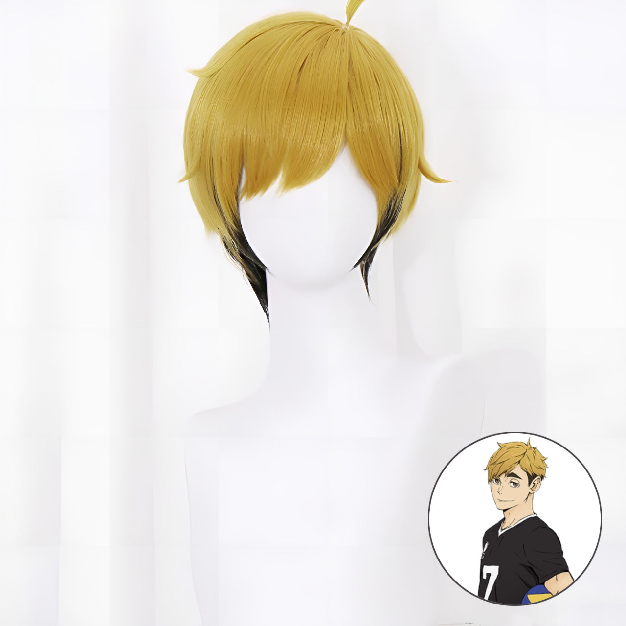 SAKUMETA MIYA OSAMU / MIYA ATSUMU Black Cosplay Wig with Short Hair