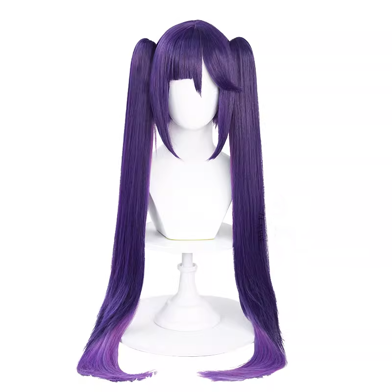 SAKUMETA MONA Purple Long Cosplay Wig with Twin Tails