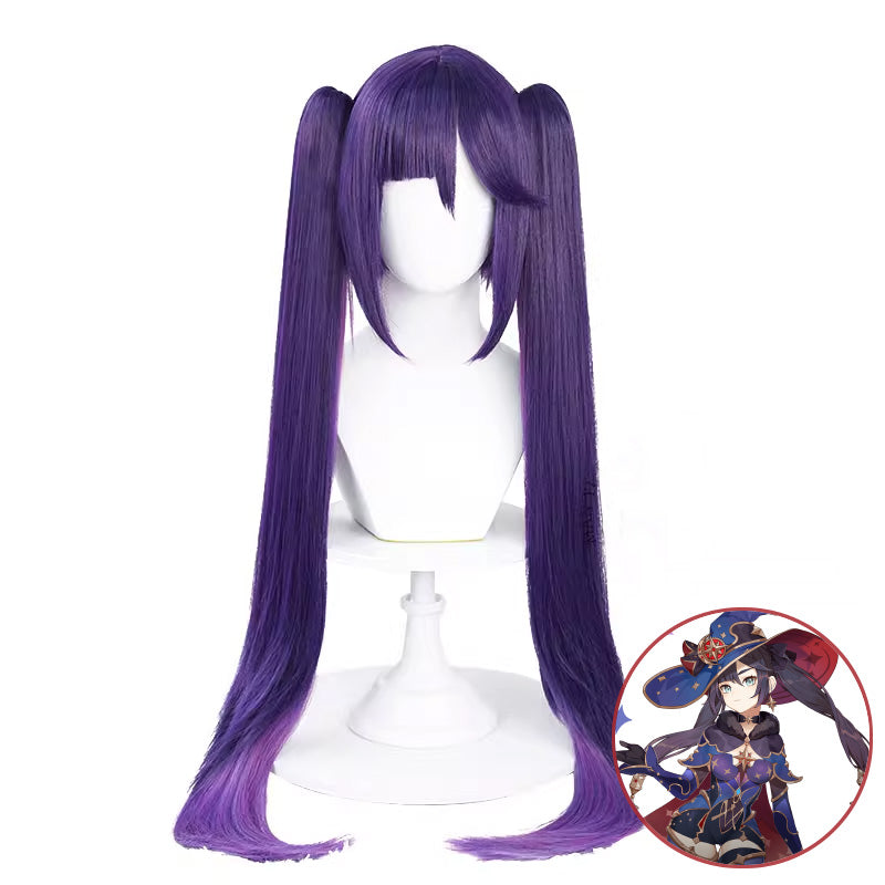 SAKUMETA MONA Purple Long Cosplay Wig with Twin Tails