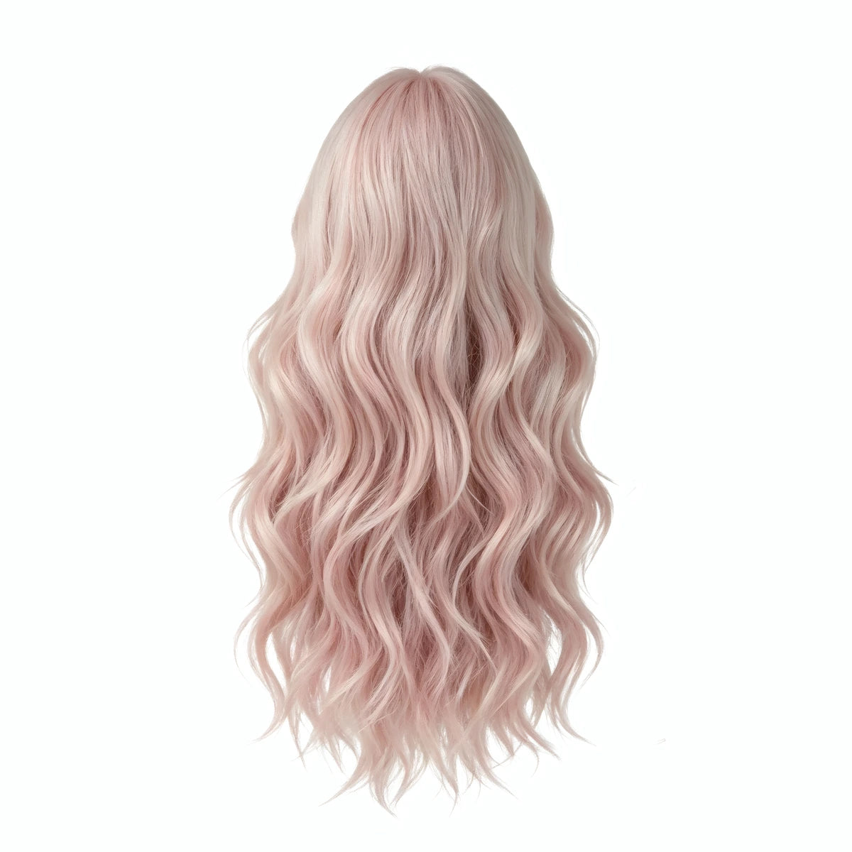 SAKUMETA Extra Long Wavy Hair with Blunt Bangs Daily Wig