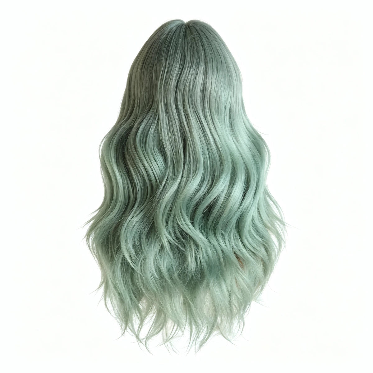 SAKUMETA Extra Long Wavy Hair with Blunt Bangs Daily Wig