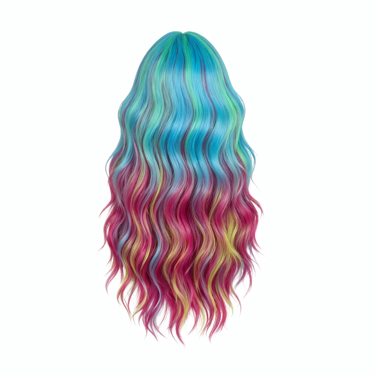 SAKUMETA Extra Long Wavy Hair with Blunt Bangs Daily Wig