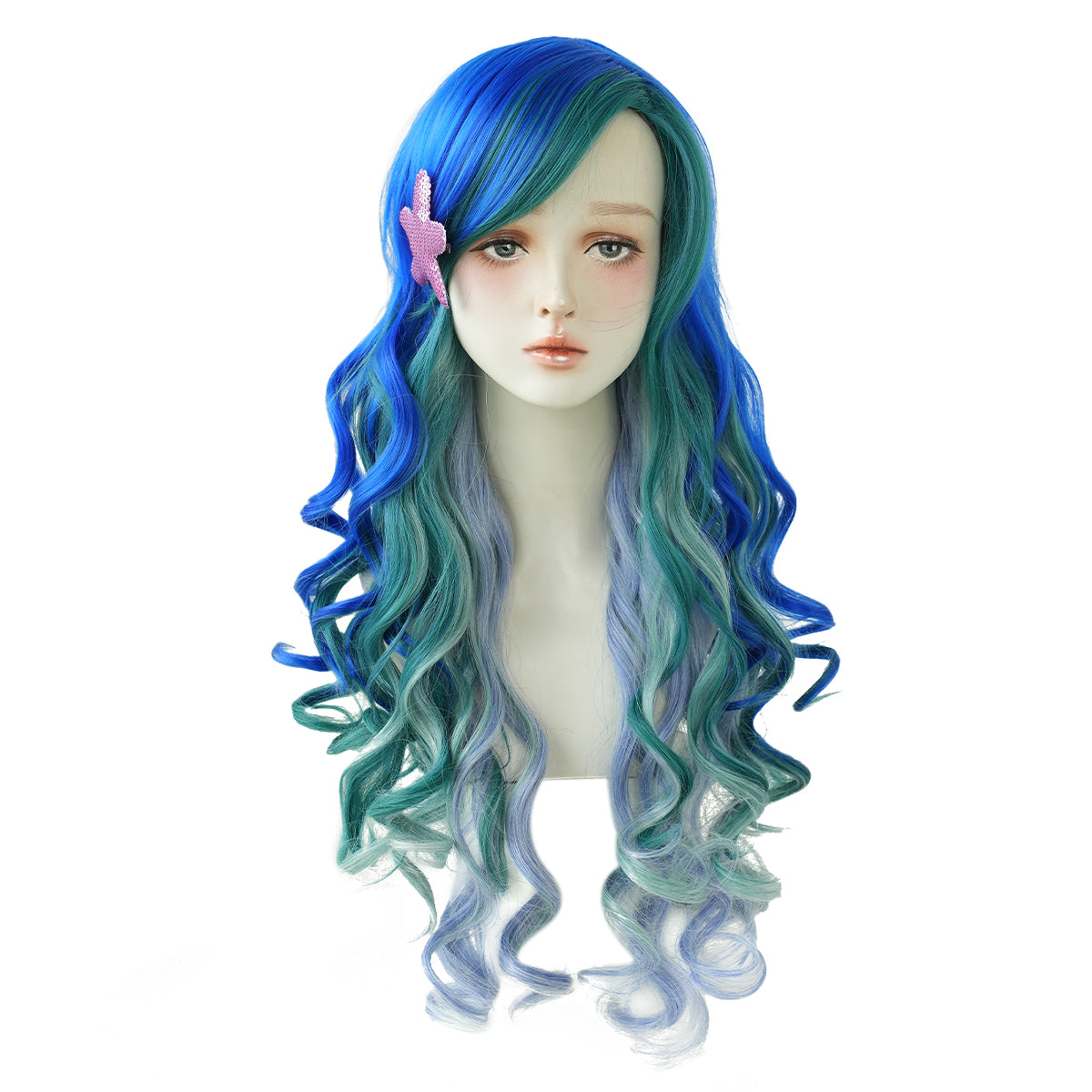 SAKUMETA Mermaid Long Body Wave Cosplay Wig for The Little Mermaid