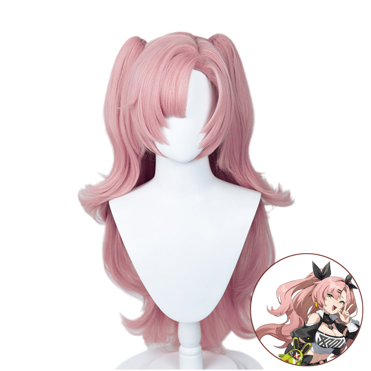 SAKUMETA NICOLE DEMARA Pink Cosplay Wig With twin ponytails