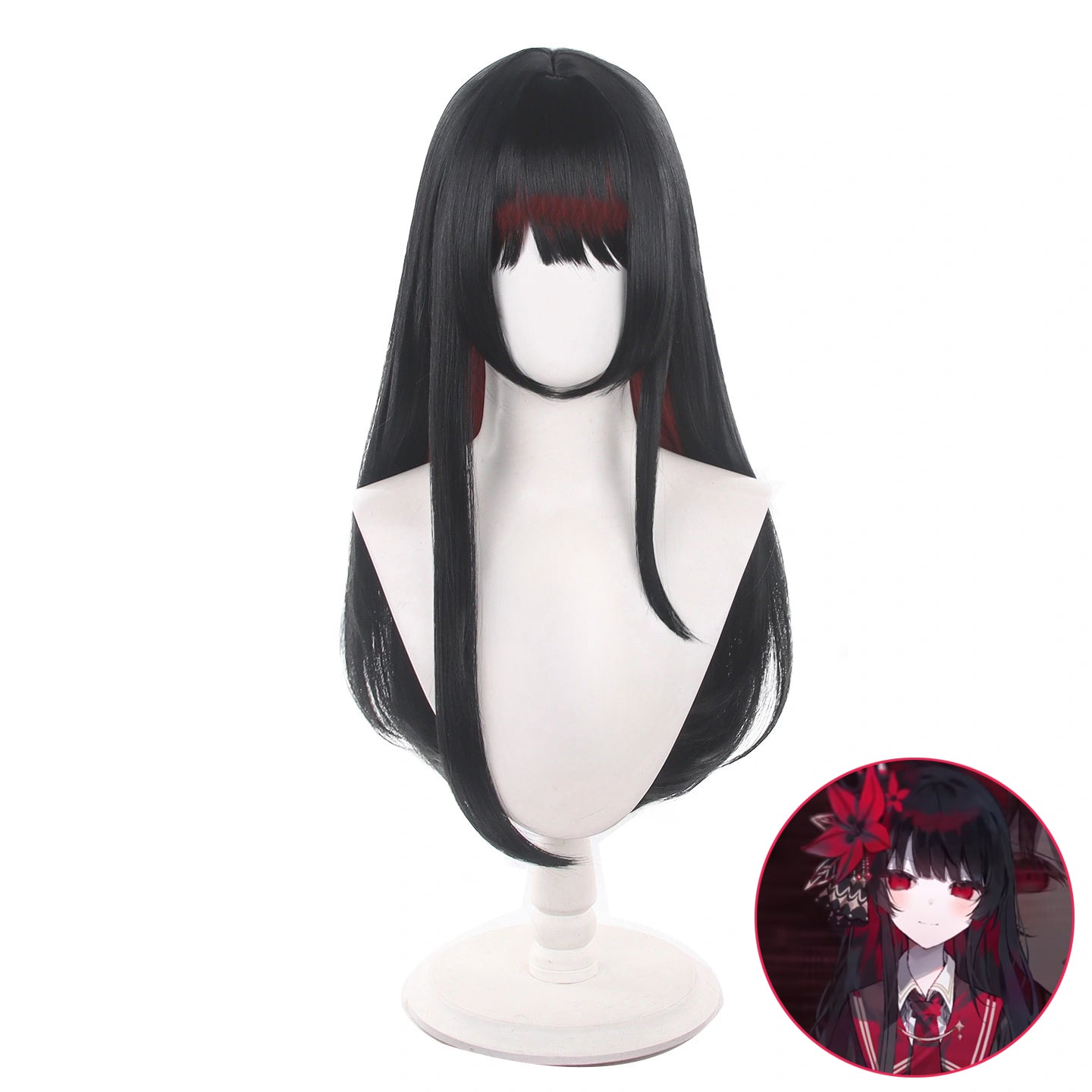 SAKUMETA NIKAIDOU HIRO Black Long Cosplay Wig