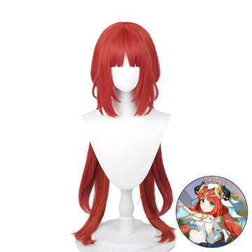 SAKUMETA NILOU Red Cosplay Wig With Ponytail