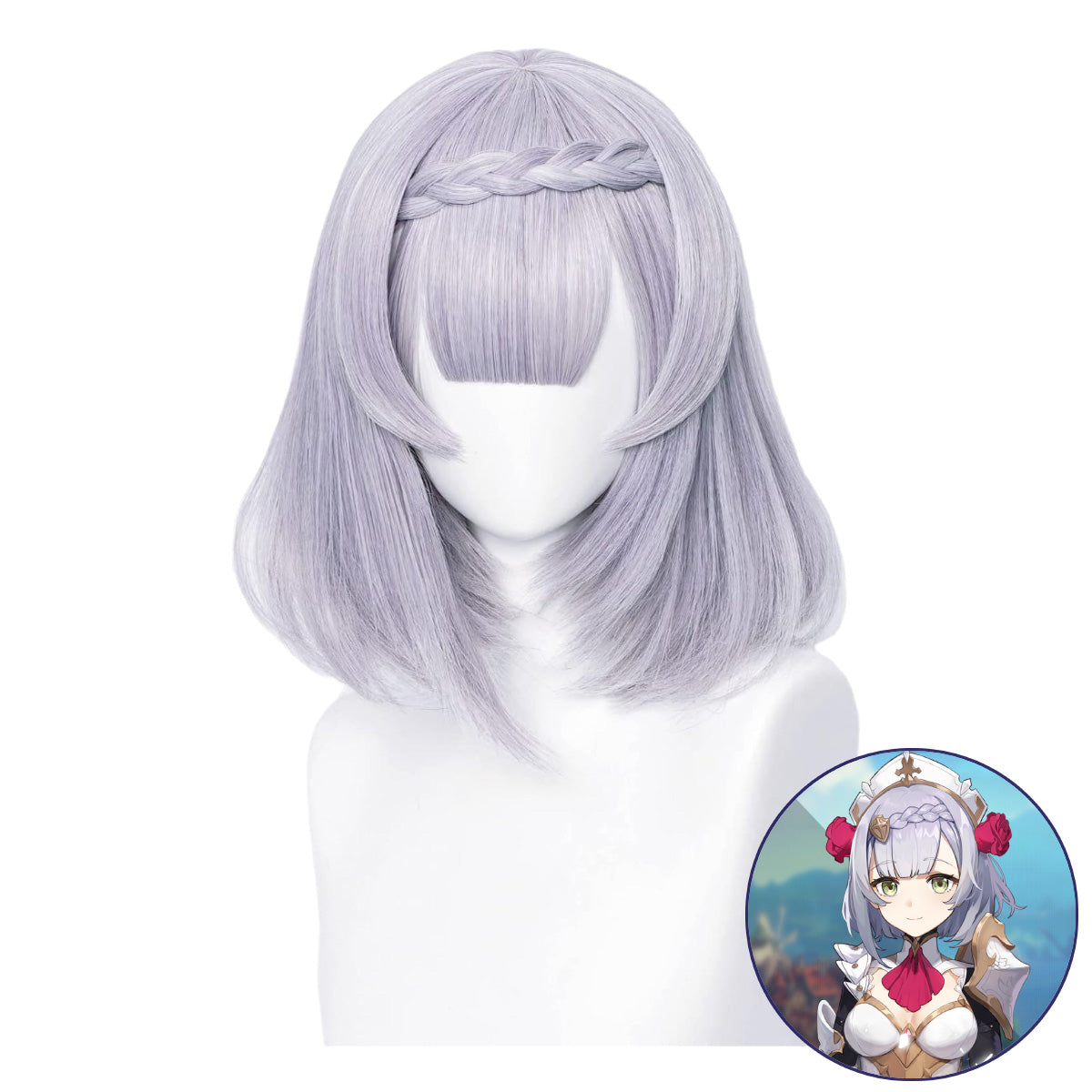 SAKUMETA NOELLE Ash Silver Cosplay Wig with Bangs