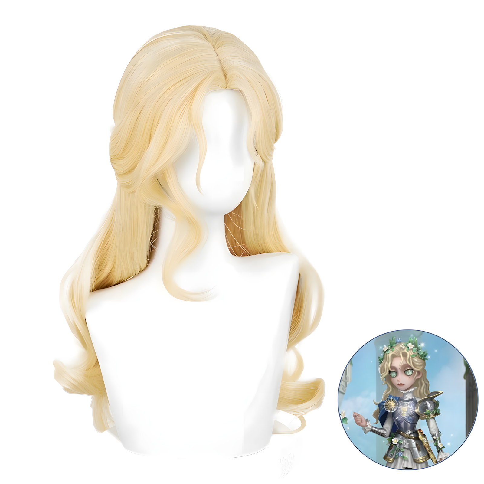 SAKUMETA PSYCHOLOGIST/ADA MESMER/THE SILVER KNIGHT Gold Long Cosplay Wig