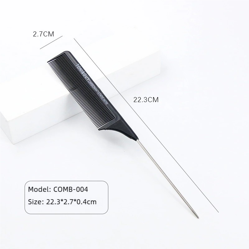 Professional Flat Teeth Styling Comb with Stainless Steel Pintail