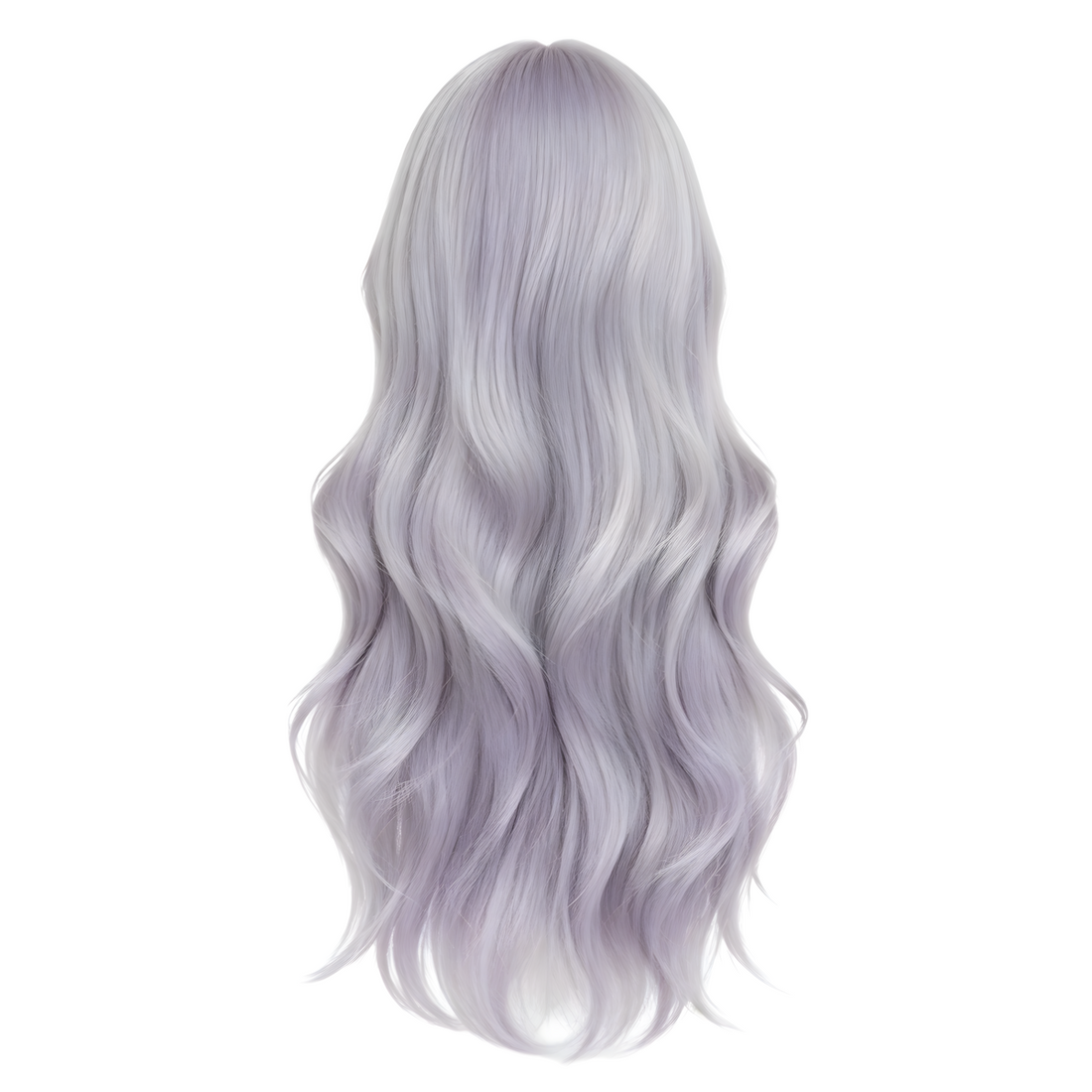SAKUMETA Purple Gray Long Wavy Hair Daily Wig