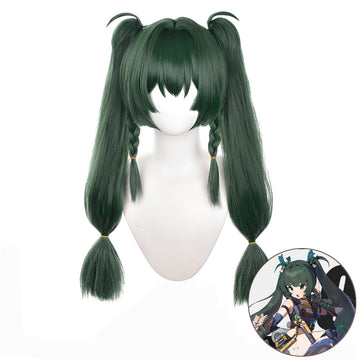 SAKUMETA Qingyi Green Long Cosplay Wig with Double Ponytails