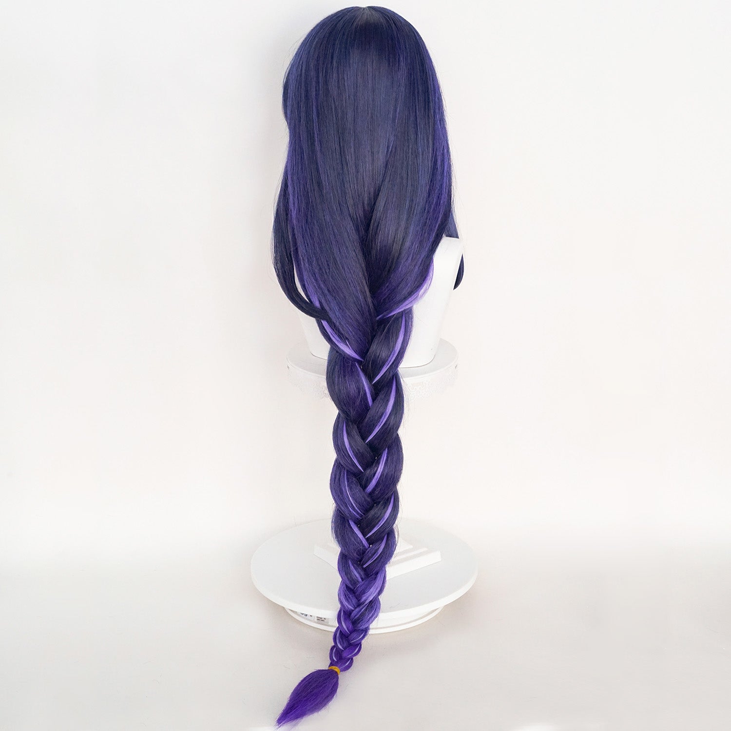 SAKUMETA RAIDEN SHOGUN Dark Purple Cosplay Wig Long Ponytail