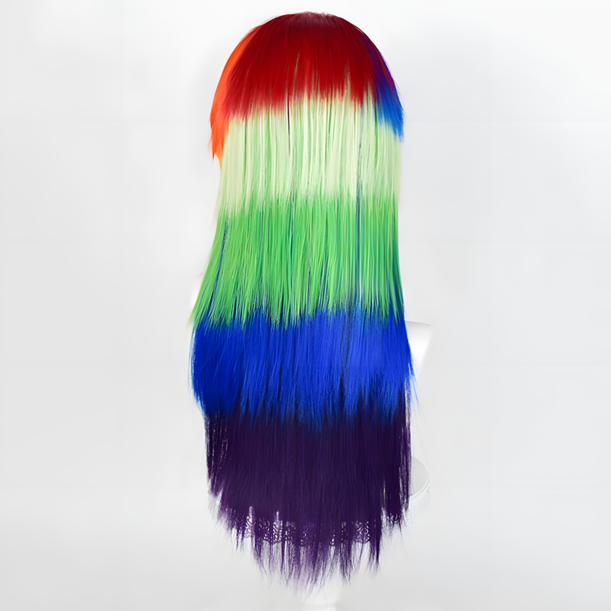Perruque longue de cosplay arc-en-ciel SAKUMETA RAINBOW DASH avec frange 