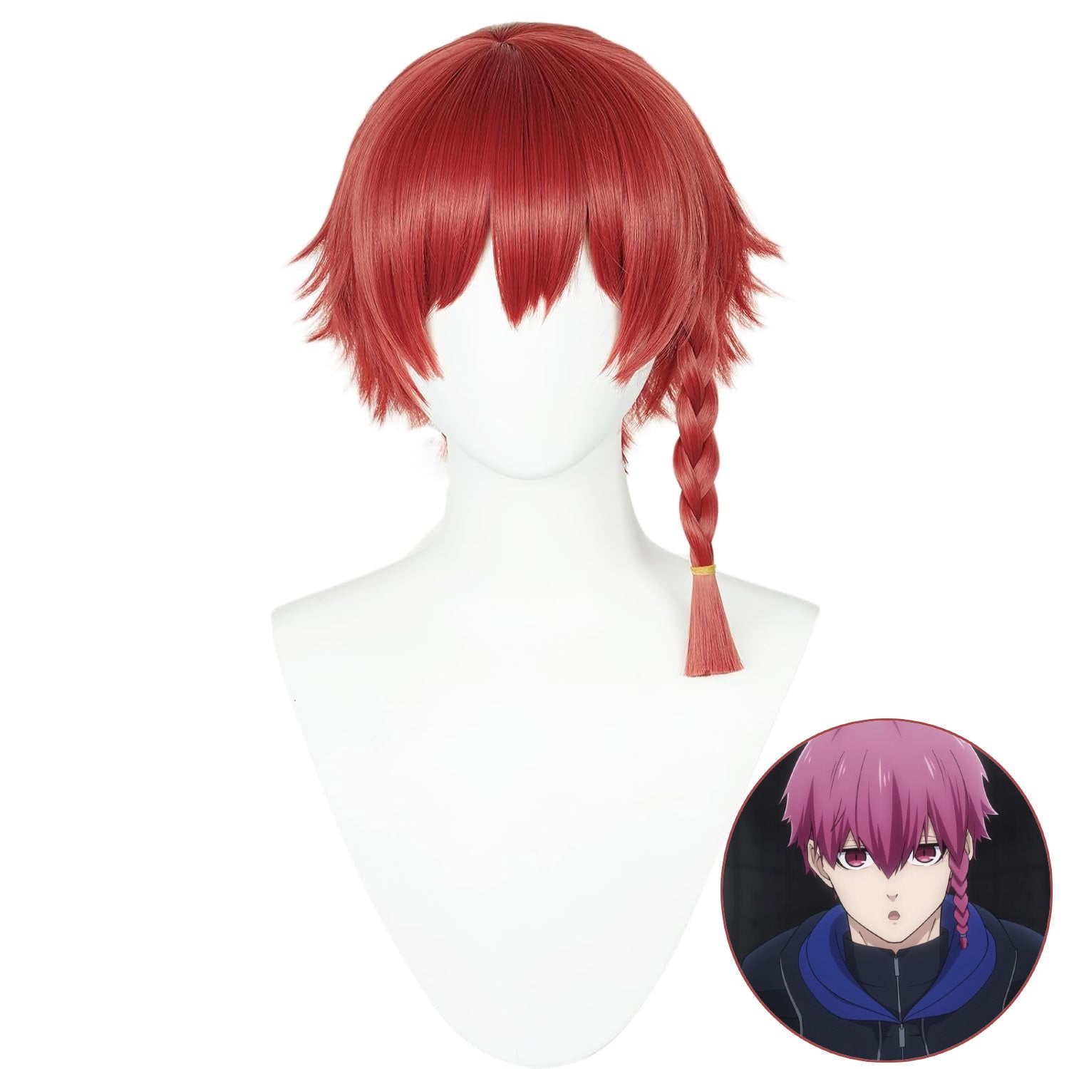 SAKUMETA RANZE KURONA Red Short Cosplay Wig