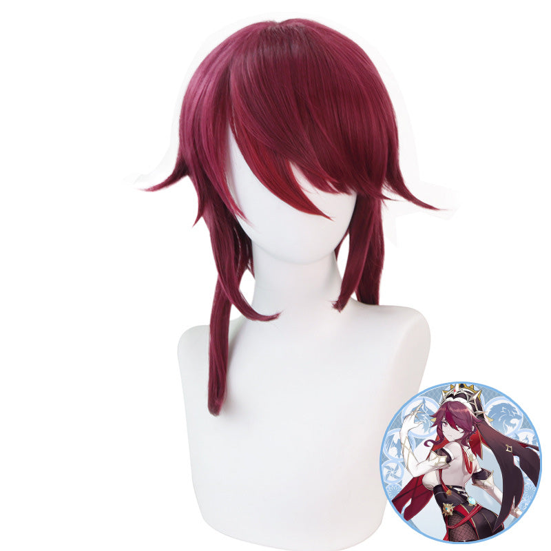 SAKUMETA ROSARIA Burgundy Cosplay Wig with Bangs