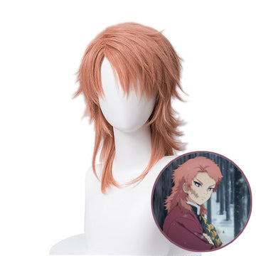 SAKUMETA SABITO Orange Pink Cosplay Wig with Bangs