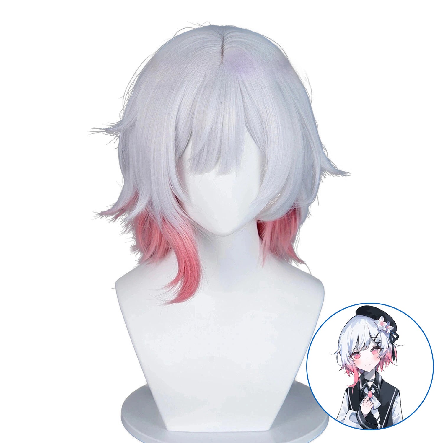 SAKUMETA SAKURABA EMA Cherry Blossom Pink Long Cosplay Wig