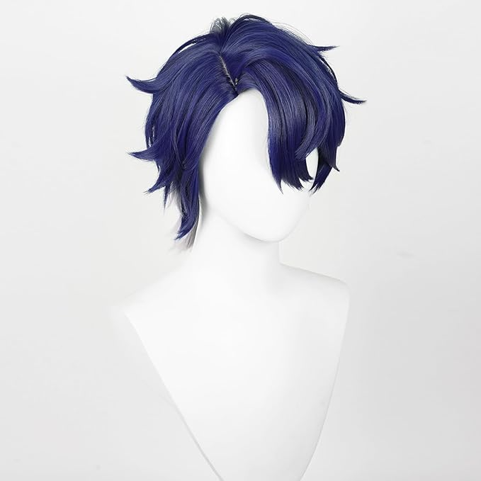 SAKUMETA SAMPO KOSKI Blue-Purple and White Short Cosplay Wig