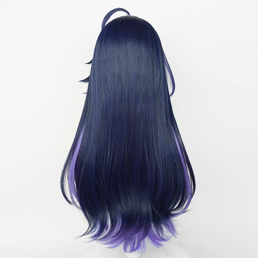 SAKUMETA SEELE Navy Blue and Purple Long Cosplay Wig