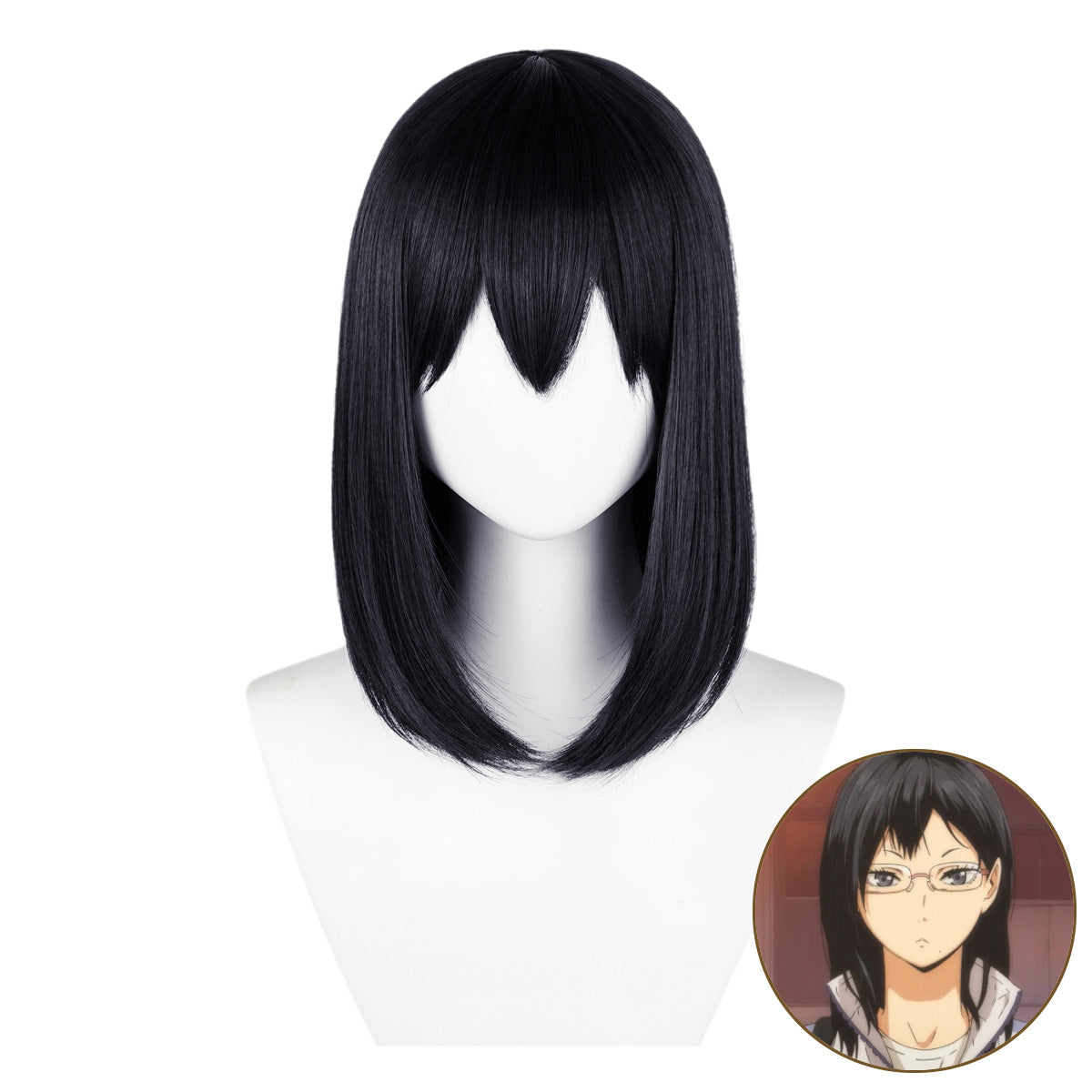 SAKUMETA SHIMIZU KIYOKO Black Cosplay Wig