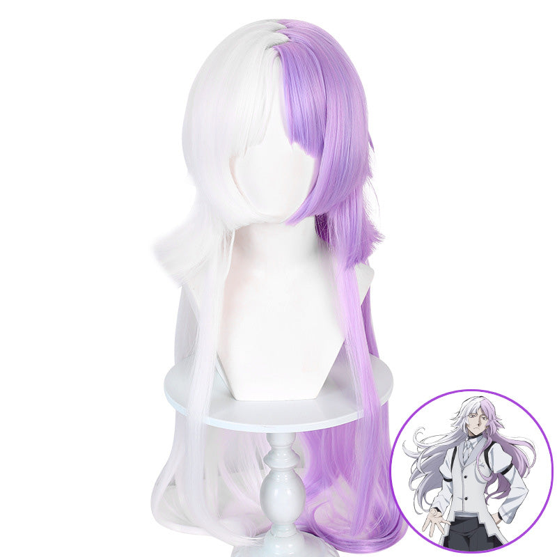 SAKUMETA SIGMA White & Purple Two-Tone Long Cosplay Wig