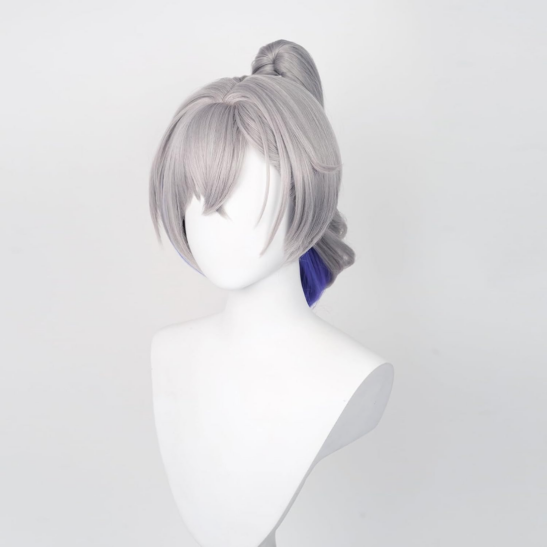 SAKUMETA SILVER WOLF Silver-Gray Long Cosplay Wig with Ponytail