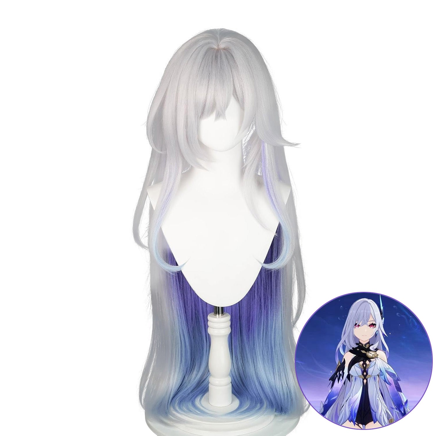 SAKUMETA SKIRK Silver Long Cosplay Wig