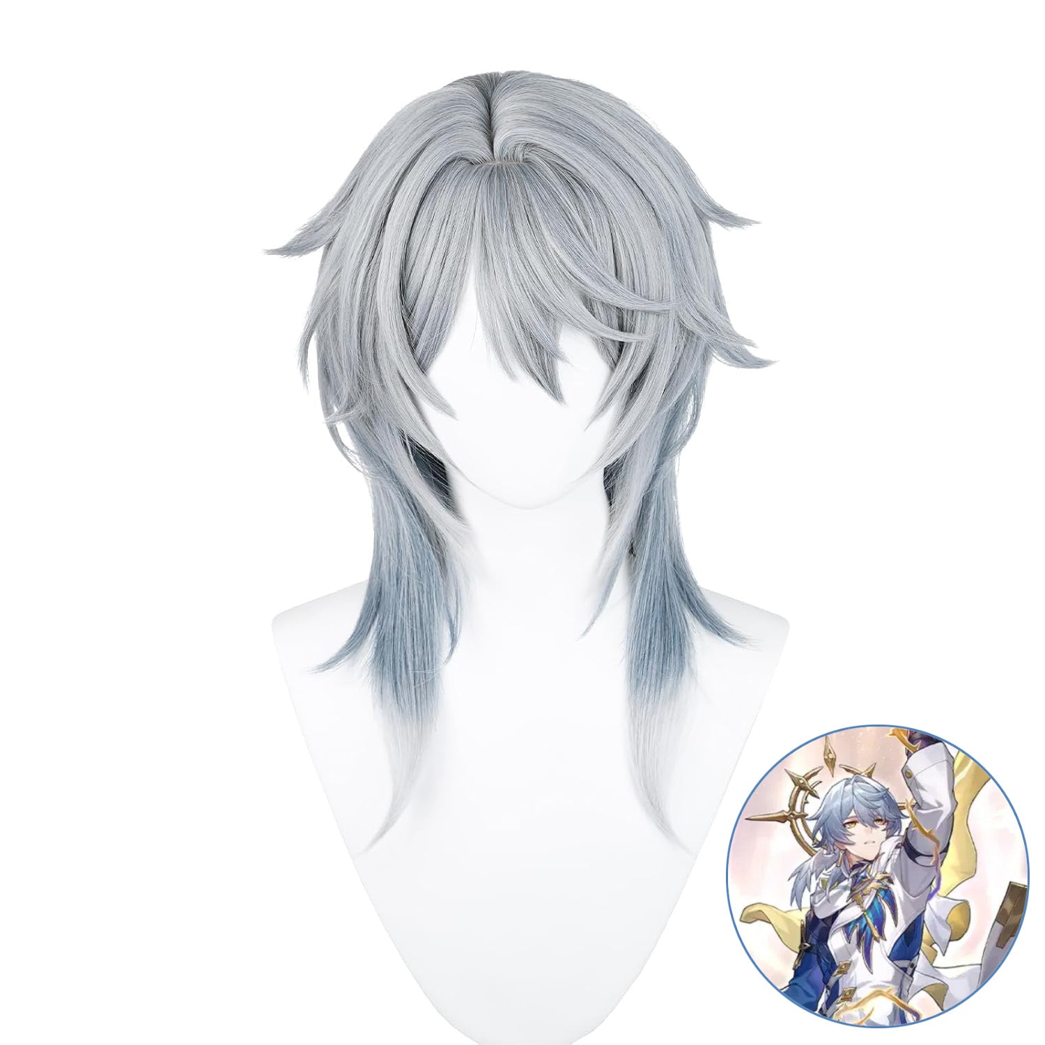 SAKUMETA SUNDAY Gray Blue Cosplay Wig