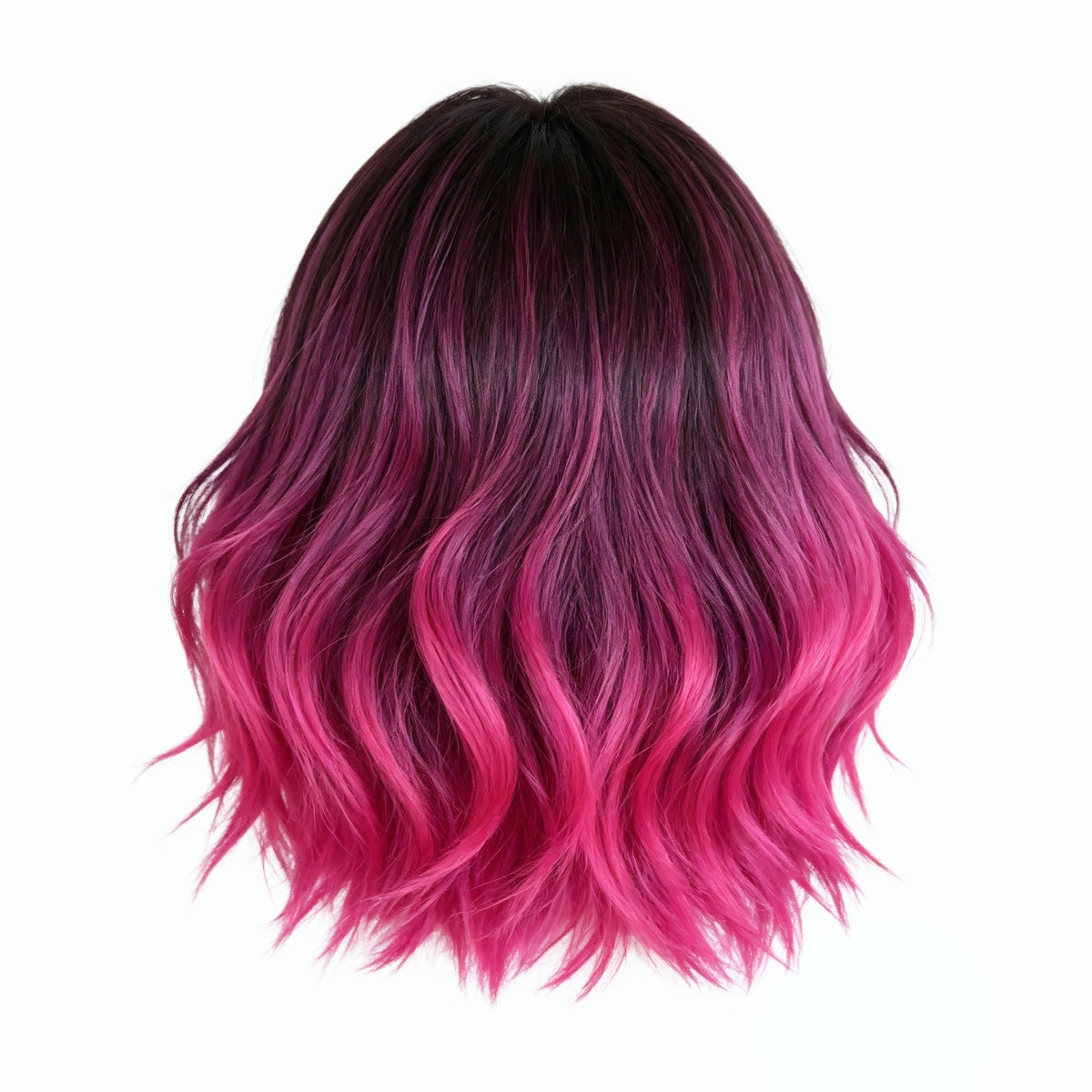 SAKUMETA Short Wavy Bob with Curtain Bangs Daily Wig