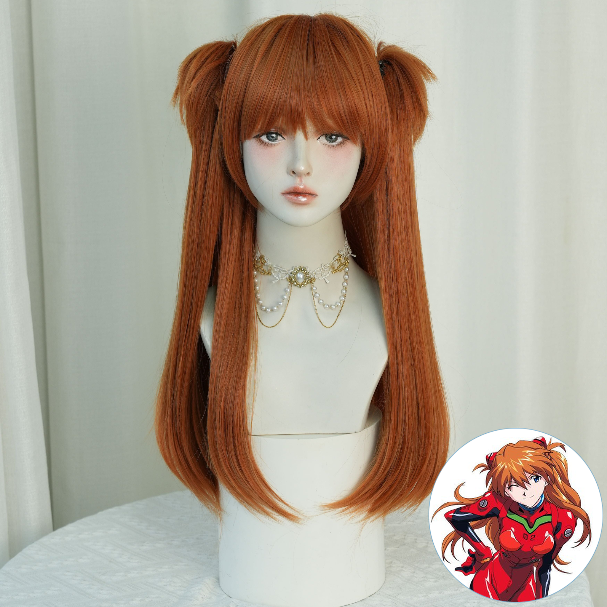 SAKUMETA Soryu Asuka Langley Cosplay perruque pour EVA Neon Genesis Evangelion 