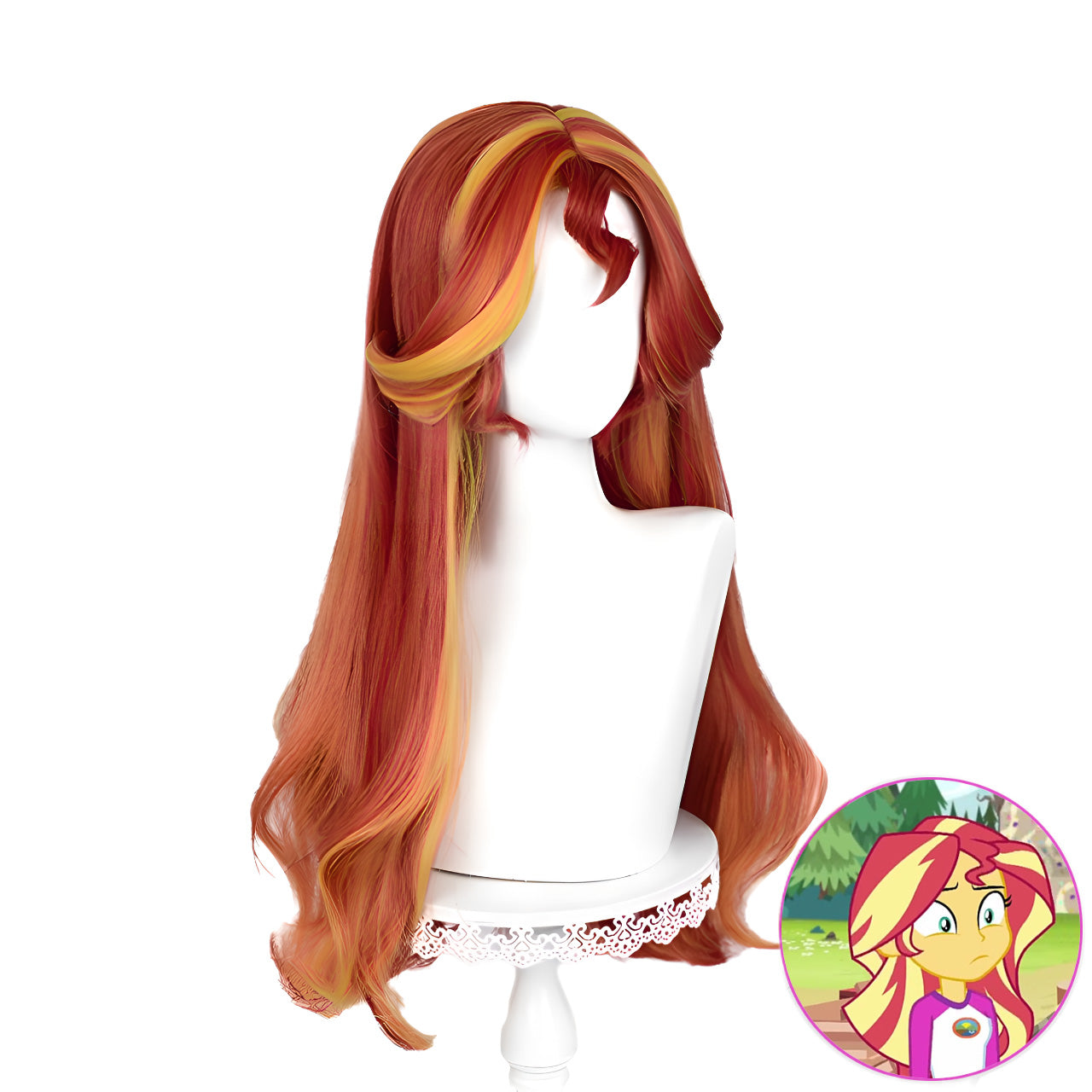 Perruque longue rouge SAKUMETA STARLIGHT GLIMMER pour cosplay 