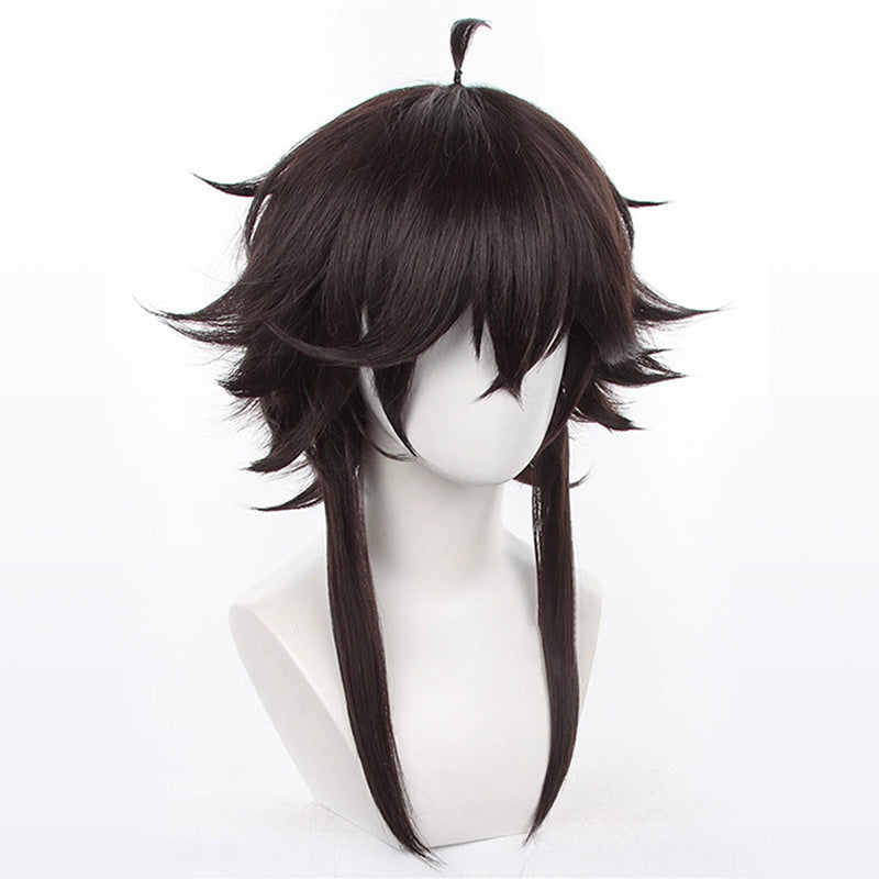 SAKUMETA TETCHŌ SUEHIRO Black Cosplay Wig with Bangs