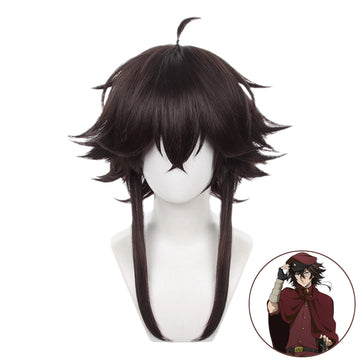 SAKUMETA TETCHŌ SUEHIRO Black Cosplay Wig with Bangs